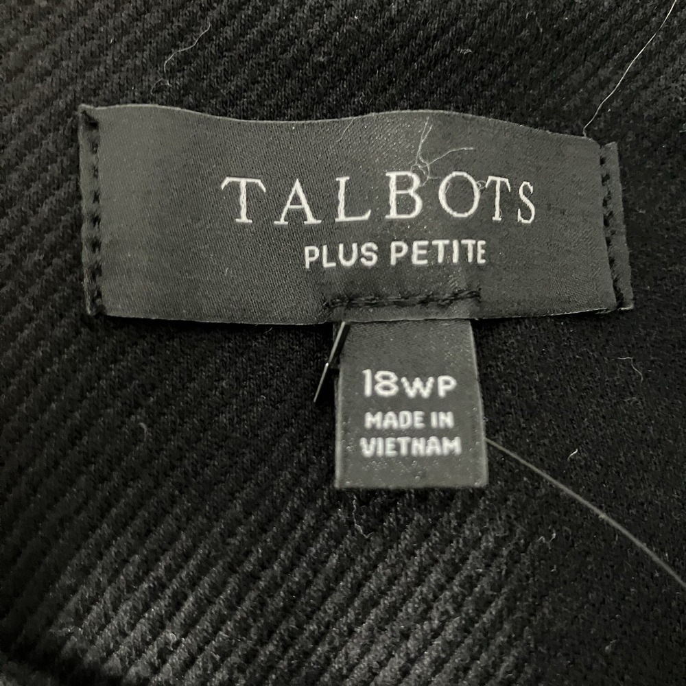 Talbots Womens 18WP Black Military Jacket Gold Button Plus Petite Cotton Blend - Picture 5 of 8